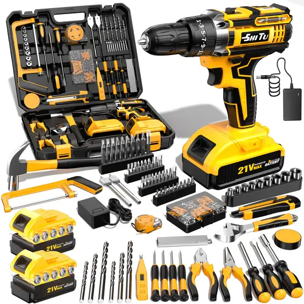 2026 21V Cordless Drill Kit|Optional Tool Box|Fast-Charging Rechargeable…