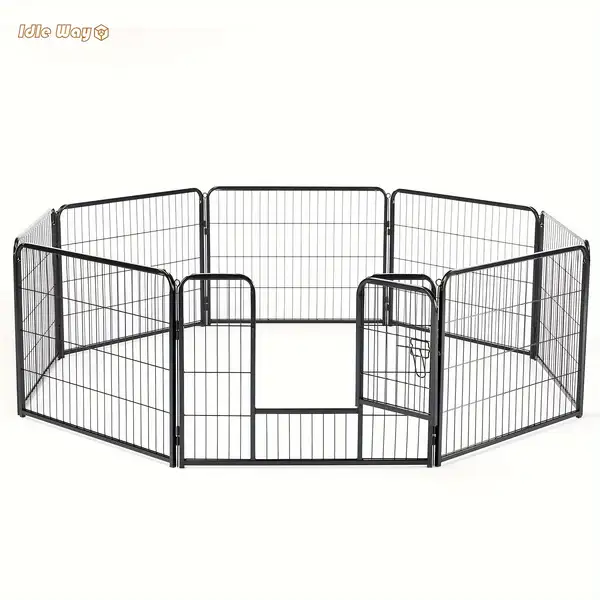 8 16 Panels Diy Indoor Dog Puppy Playpen Kennel with Door for Large Medium…