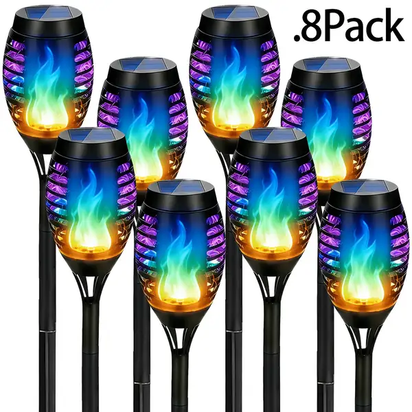 Outdoor Solar Torch Lamp, Automatically Sensing Ground-mounted Lighting, 8/12…