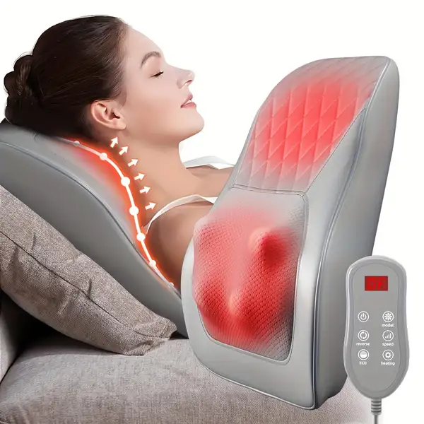 Rechargeable Heated Back and Neck Massager with 3D Massage, USB Charging…