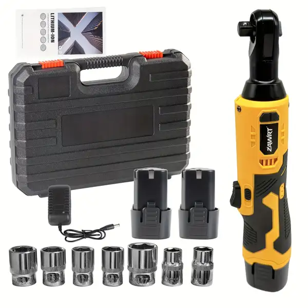 12V Cordless Electric Ratchet Wrench Set, 45Nm High Torque 3/8" Ratchet…