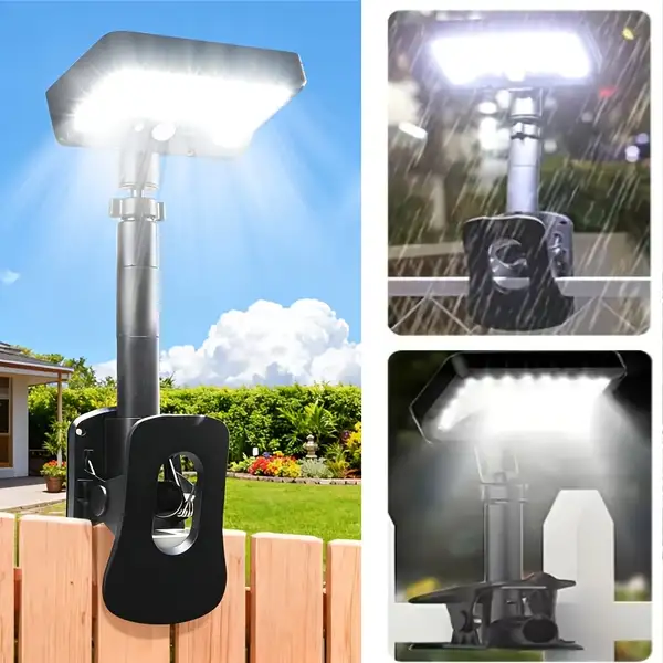 [Ultra-bright] Solar Clip-On Wall Sconce, 1pc or 2pcs Available, 98LED, IP65…