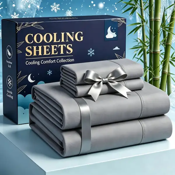 4pcs Cooling Bedding Extra Deep Pocket Breathable and Cooling Sleepers and…