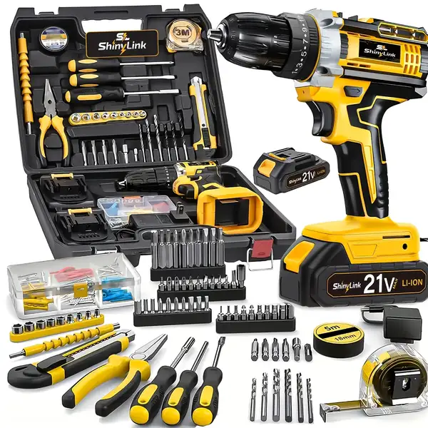 [21V Cordless Drill Set] 1/18/30/32/35/136/148pcs Electric Drill Tool Box Set…