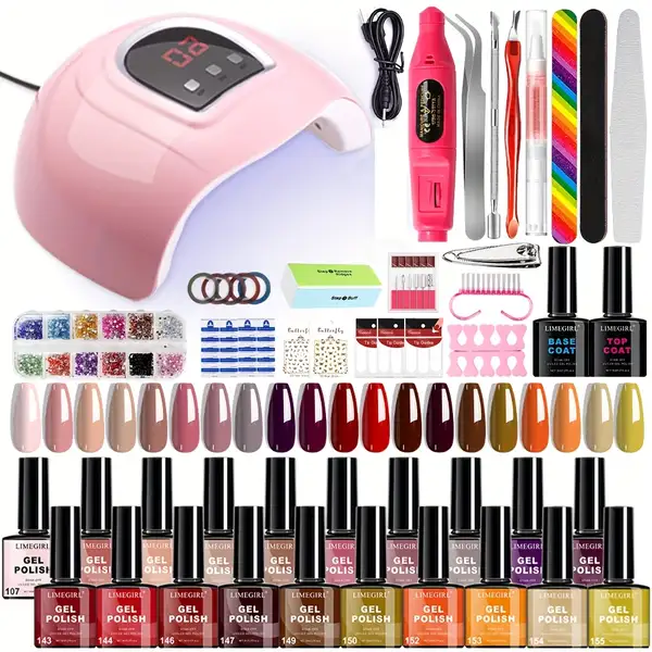 LED Light Nail Polish Suit 20 Color Gel Nail Polish Suit Including Primer…
