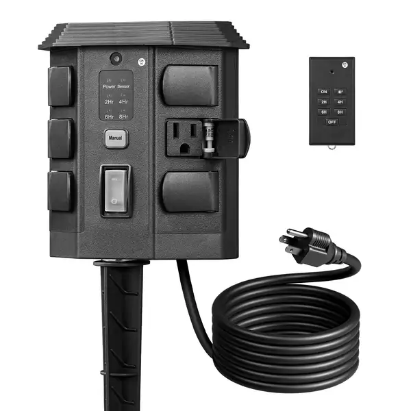 Outdoor Timer Outdoor Light Timer Outlet 6ft 15ft Outdoor Extension Cord with…