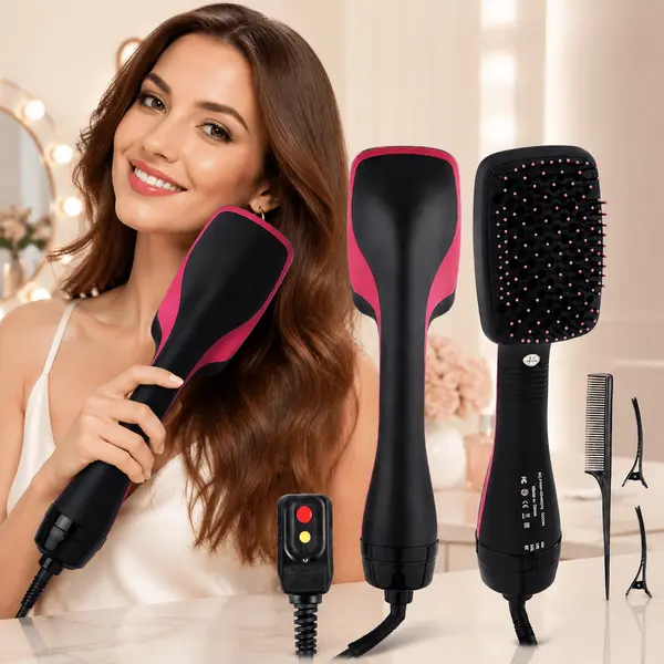 2 in 1 Electric Hair Straightening Brush Heated Hair Brush Comb for Women…
