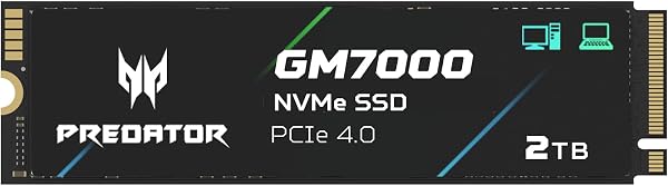 Predator M.2 SSD 2TB GM7000 with DRAM Cache NVMe 1.4 2280 PCIe Gen4×4 Ultra…
