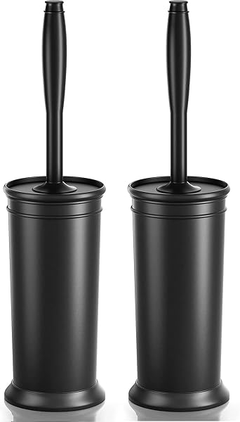 Toilet Brush and Holder 2 Pack, Toilet Bowl Brush with Extra Long Handle…