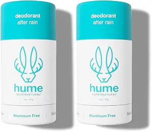 Hume Supernatural Aluminum Free Deodorant, After Rain, Unisex, 2-Pack