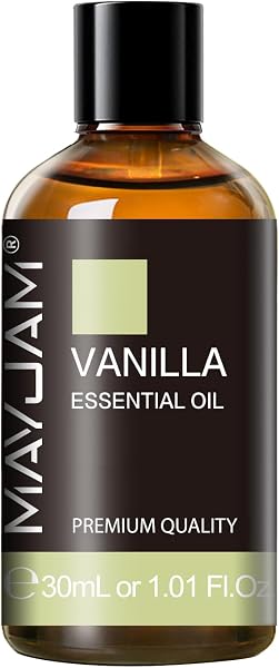 MAYJAM Vanilla Essential Oil for Diffuser Aromatherapy DIY Soap, 1.01fl.oz