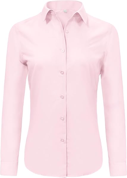Ruisin Soft Wrinkle Free Button Down Shirts for Women Solid Long Sleeve…