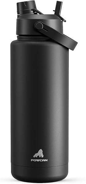 POWCAN 40 Oz Insulated Water Bottle with 2-in-1 Straw and Spout Lid, Keep…