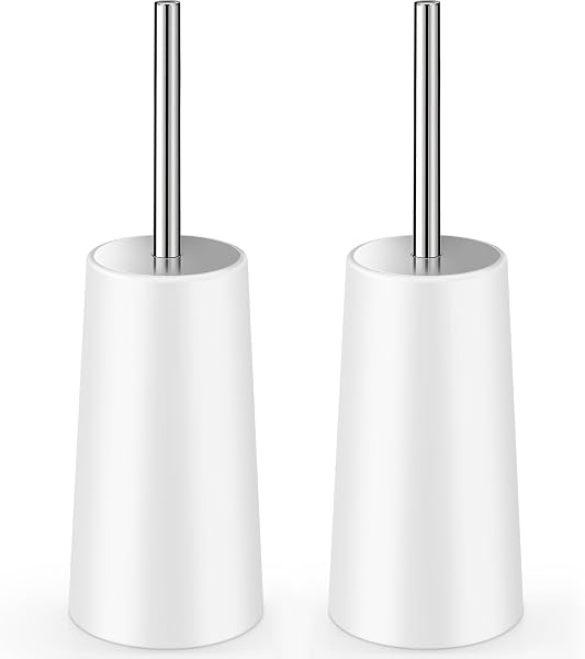 Toilet Brush and Holder, 2 Pack Toilet Brush with 304 Stainless Steel Long…