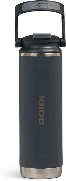 Igloo 16 Oz Stainless Steel Flip 'n' Sip Tumbler, Carbonite