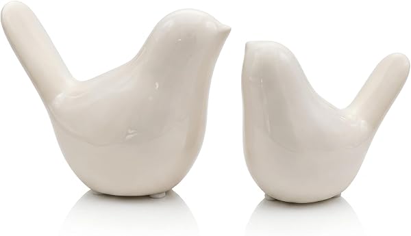 Bird Salt and Pepper Shakers Bird Decor Cute Kitchen Accessories (White)
