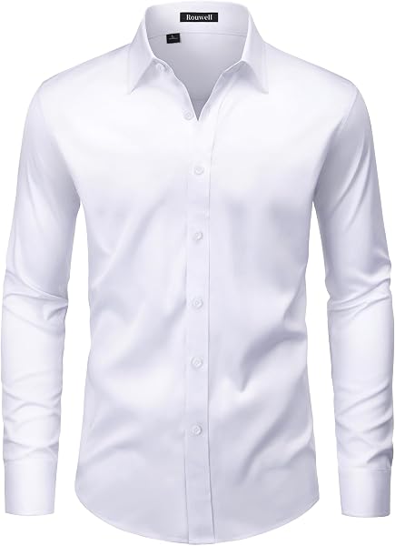 Men’s Wrinkle Free Dress Shirts Regular Fit Long Sleeve Non Iron Business…