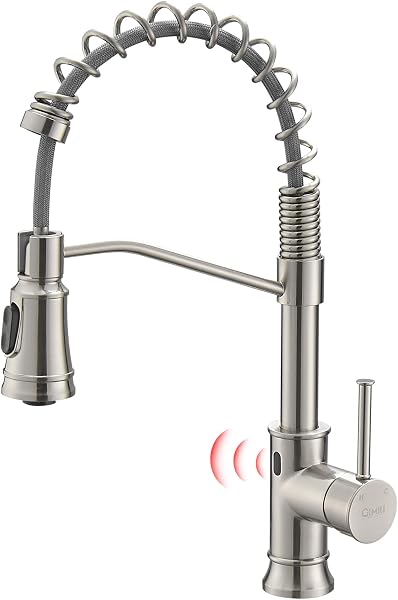GIMILI Smart Touchless Kitchen Sink Faucet with Pull Down Sprayer, Motion…