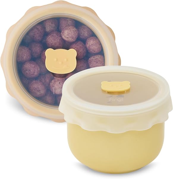 Ceramic Baby Food Storage Container, Airtight BPA-Free Jar with Silicone Lid…