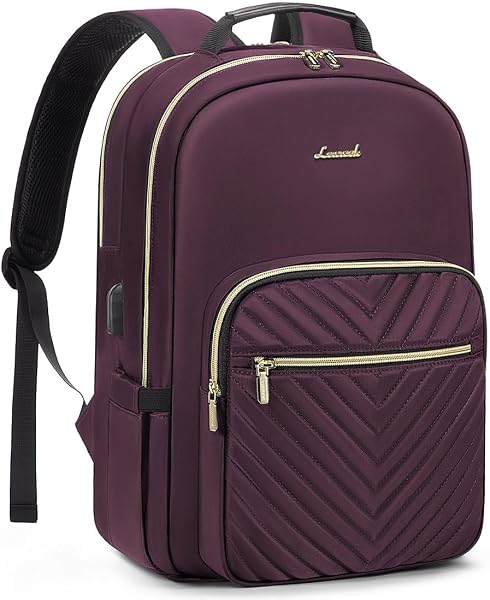 LOVEVOOK Laptop Backpack for Women,Quilted Work Travel College Laptop Bag