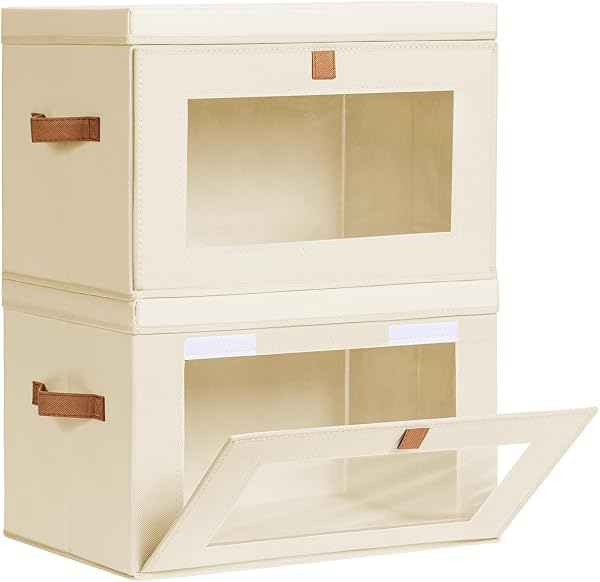 Homsorout Large Closet Storage Organizer - Clothes Storage Bins with Handles…