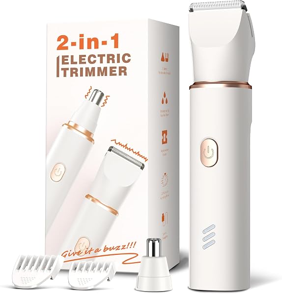 Manscape Body Hair Trimmer for Men, Waterproof Groin Trimmer, Electric Razor Ball Shaver for Chest Pubic Leg Arm Underarm Back Nose, Rechargeable Wet/Dry Groomer, White