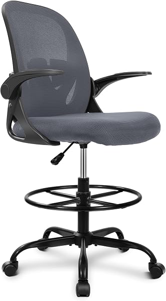 Primy Drafting Chair Tall Office Chair with Flip-up Armrests Executive…