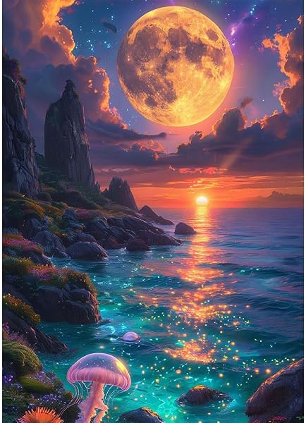 Moonlit Ocean Diamond Painting Kits for Adults - Diamond Art Kits for…