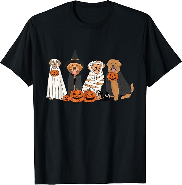 Funny Golden Retriever Dog Ghost in Boo Sheet Halloween T-Shirt