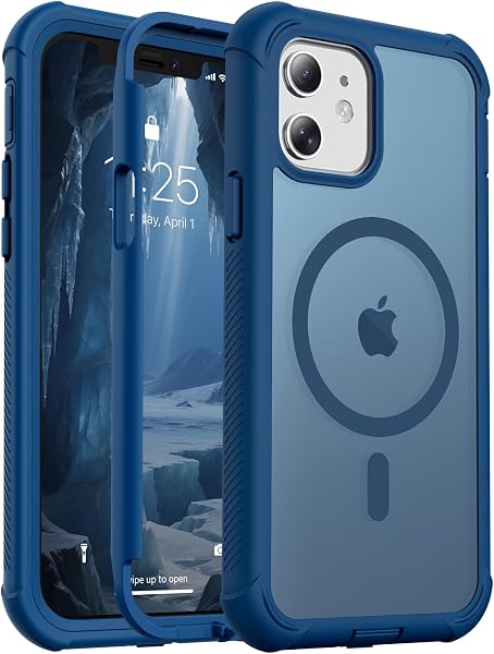 Jaroco Magnetic for iPhone 12/12 Pro Case Heavy Duty Protection Deep Blue