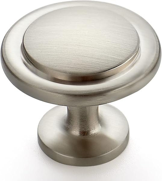 Ravinte Brushed Nickel Round Cabinet Knobs,Zinc Pulls,1-1/4 Inch,1 Pack