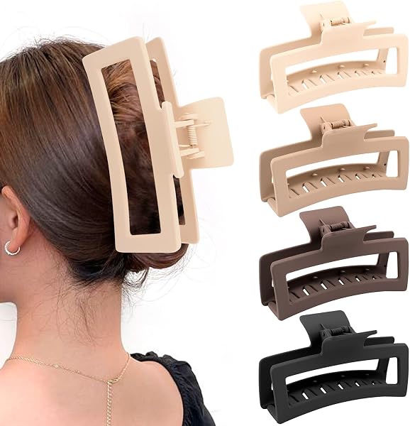 ZYTJ 5 Inche Extra Large Claw Clips for Thick Hair and Long Hair, 4 Pack Xl…
