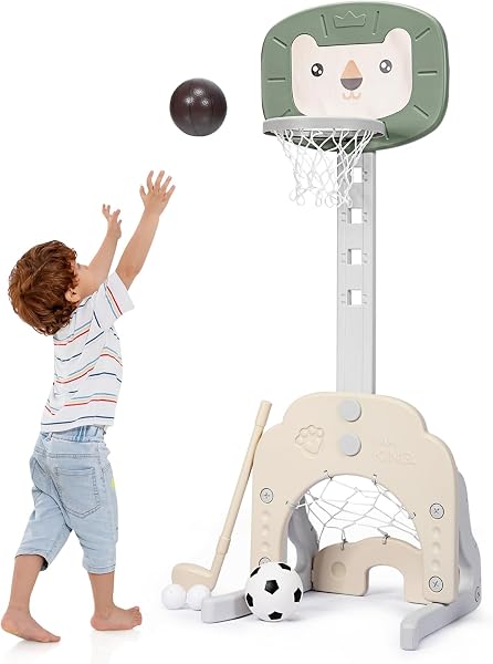 HONEY JOY Kids Basketball Hoop, Outdoor Indoor Mini Basketball Goal Toy…