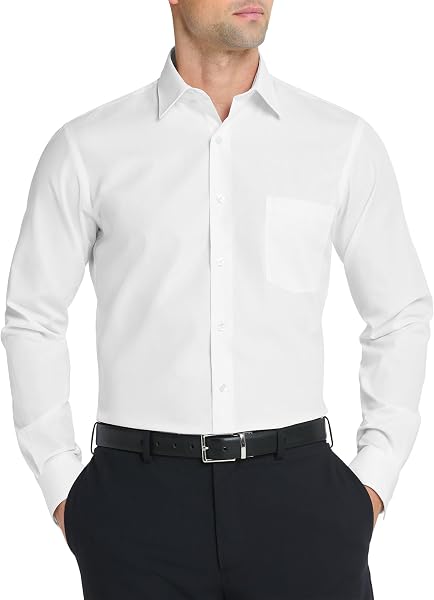 Van Heusen Men's Dress Shirt Fitted Poplin Solid