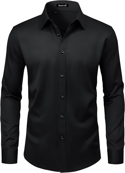 Men’s Wrinkle Free Dress Shirts Regular Fit Long Sleeve Non Iron Business…