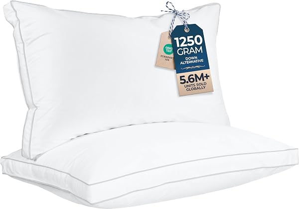 Utopia Bedding Gusset Bed Pillow, Hotel Pillows King Size Set of 2, White