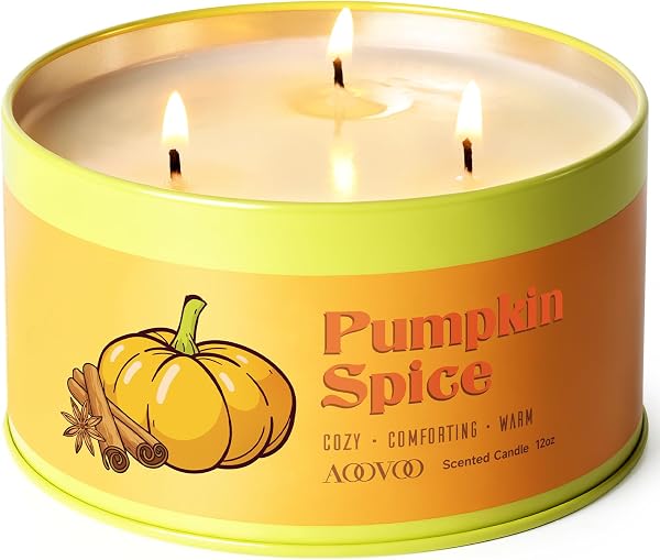AOOVOO Pumpkin Spice Candle - 12oz Fall Candles for Home Scented Decor
