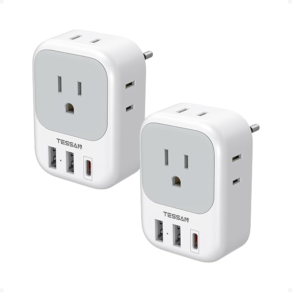 TESSAN European Travel Plug Adapter 2 Pack, Type C Plug