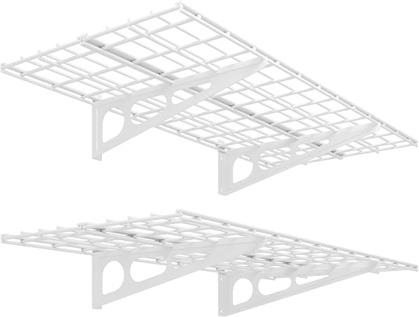 FLEXIMOUNTS 2-Pack 2x4ft 24-inch-by-48-inch Wall Shelf Garage Storage Rack…