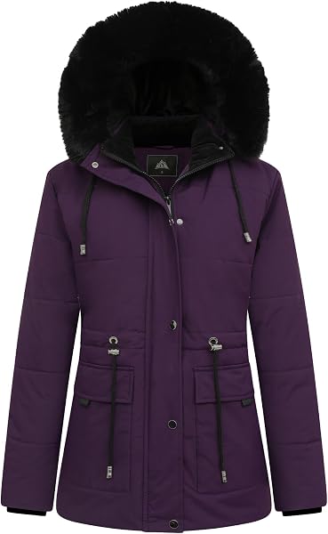 MOERDENG Women's Warm Winter Puffer Coat Thicken Fleece Lined Down Jacket