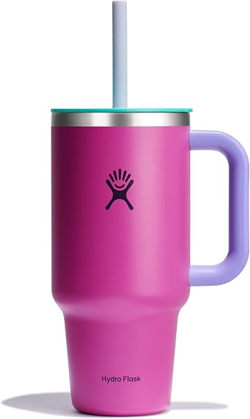 Hydro Flask 32 Oz Travel Tumbler with Handle, Clear Lid and Straw - Insulated…