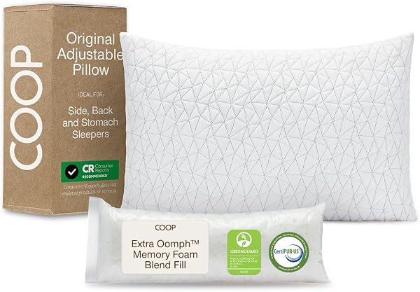Coop Home Goods Original Adjustable Pillow, Queen Size Bed Pillow for…