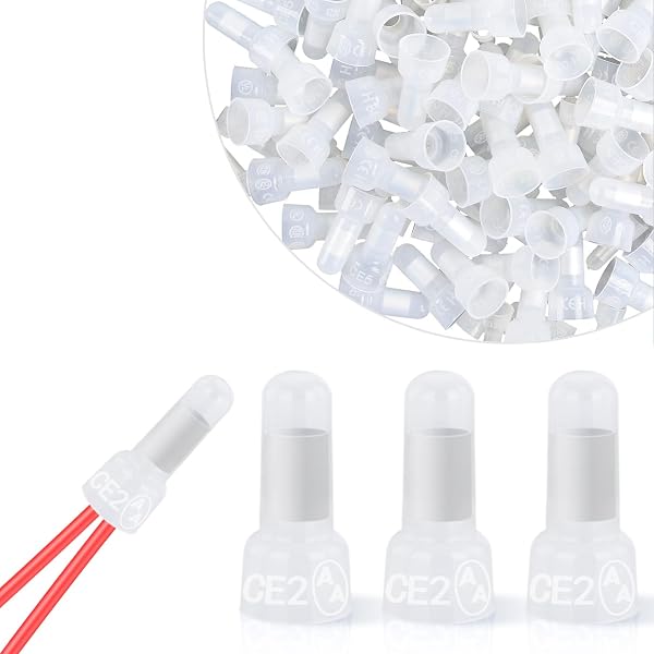 Nilight 300PCS CE2 Closed End Crimp Terminal 16-14 Gauge Nylon Insulated