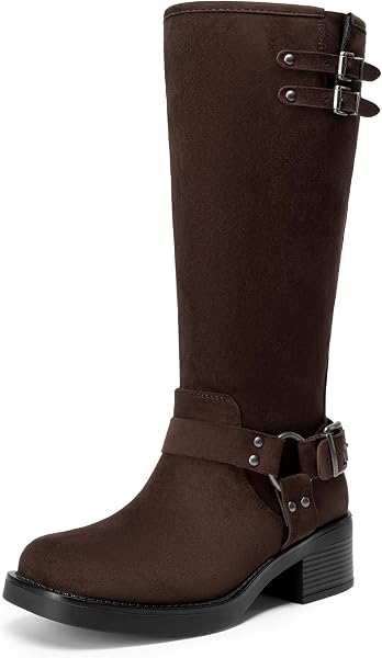 DREAM PAIRS Women's Moto Knee High Boots