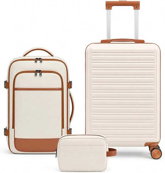 NEWBULIG Luggage Set 3 Piece, 20in Carry on Suitcase with Backpack