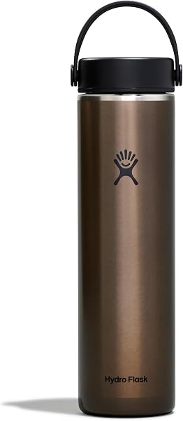 Hydro Flask 24 Oz Lightweight Trail Series Wide Flex Cap Obsidian- Hiking…
