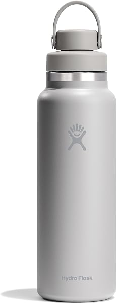 Hydro Flask Water Bottle - Insulated Stainless Steel - Wide Mouth Chug Lid, Non Spill, Leakproof in 40 Oz Tonal Birch Gray