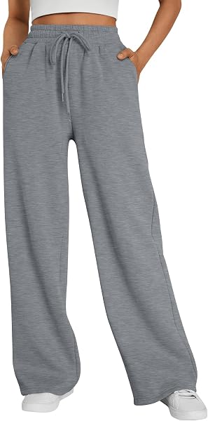 Trendy Queen Womens Wide Leg Fleece Lined Sweatpants