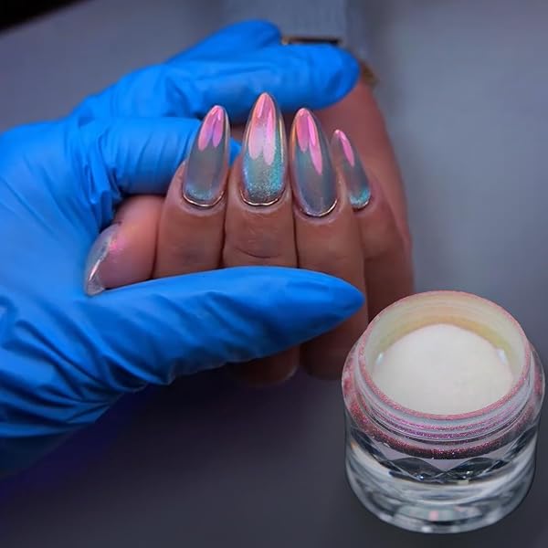 Chrome Nail Powder | Glazed Donut Mirror Effect Holographic Pigment…
