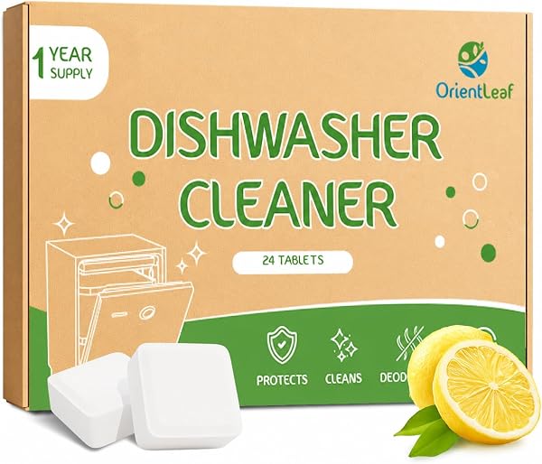 Dishwasher Cleaner Tablets and Deodorizer, 24 Pack, 1 Year Supply Dishwasher…